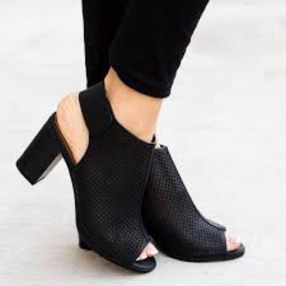 NATURAL BREEZE Black Peep Toe Slingback Bootie (Size 7) NWT - Picture 2 of 8